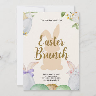 Pasen Brunch en Egg Hunt   Wildflower Bunny Kaart