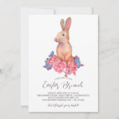 Pasen Brunch en Egg Hunt | Wildflower Bunny Kaart (Voorkant)