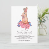 Pasen Brunch en Egg Hunt | Wildflower Bunny Kaart (Staand voorkant)