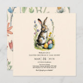 Pasen Brunch en Egg Hunt | Wildflower Bunny Kaart (Voorkant / Achterkant)