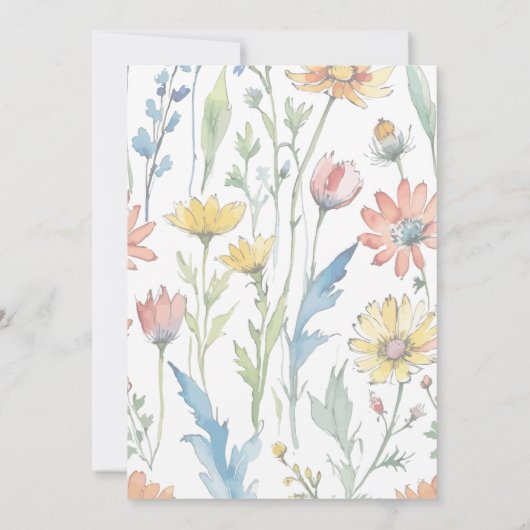 Pasen Brunch en Egg Hunt | Wildflower Bunny Kaart (Achterkant)