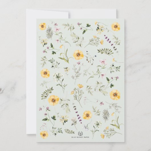 Pasen Brunch en Egg Hunt | Wildflower Bunny Kaart (Achterkant)