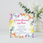 Pasen brunch en eierjacht uitnodiging (Staand voorkant)