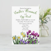 Pasen Brunch en Eierzoeken Vakantie Uitnodiging (Staand voorkant)
