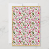 Pasen Brunch Feest Bloemen en Eieren Aankondiging (Achterkant)