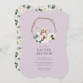 Pasen Brunch Floral Bunny Wreath Kaart
