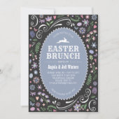 Pasen Brunch in Violet Floral Kaart (Voorkant)