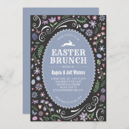 Pasen Brunch in Violet Floral Kaart