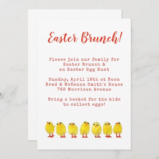 Pasen brunch kaart (Voorkant / Achterkant)