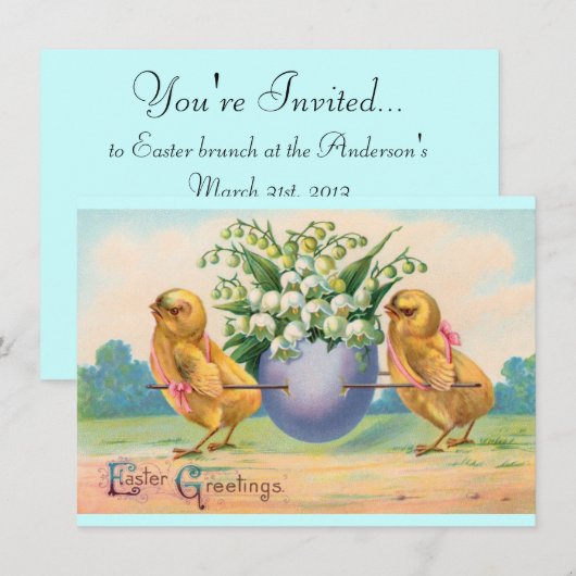  Pasen Brunch Kaart (Voorkant / Achterkant)