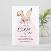 Pasen brunch konijn uitnodiging (Staand voorkant)