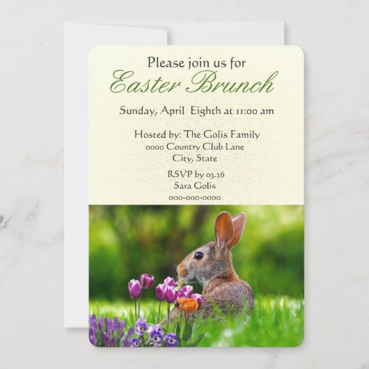 Pasen Brunch met uitnodiging tot het houden van ee (Voorkant)