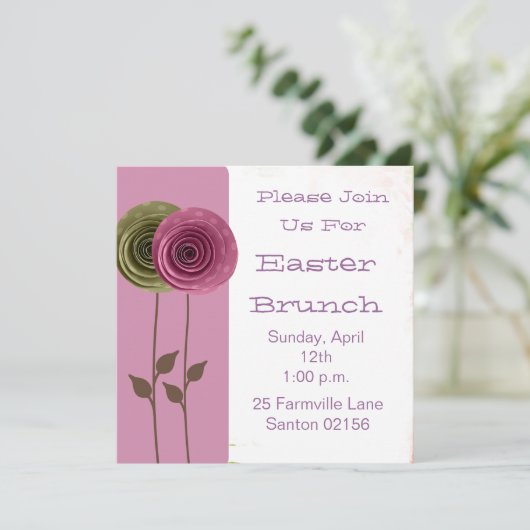 Pasen Brunch nodigt uit Kaart (Staand voorkant)