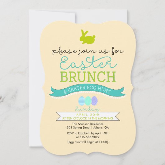 Pasen Brunch & Paasjacht Uitnodiging tot tante (Voorkant)