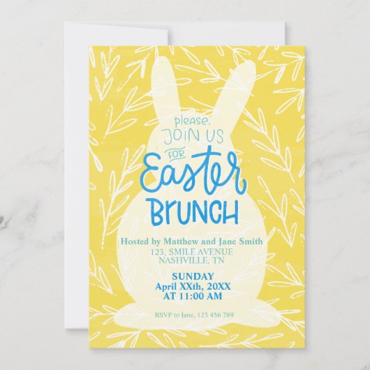 Pasen Brunch Partij Uitnodiging Uitnodigbare Sjabl (Voorkant)