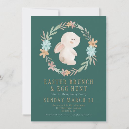 Pasen Brunch Pasen Ei Hunt Uitnodiging (Voorkant)