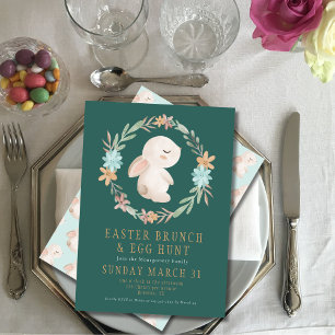 Pasen Brunch Pasen Ei Hunt Uitnodiging
