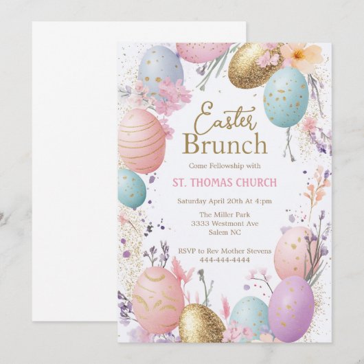 Pasen brunch, Pasen feest, paasjacht brunch Kaart (Voorkant / Achterkant)