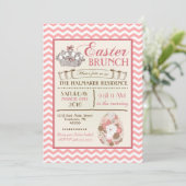 Pasen Brunch Pasen Uitnodiging tot verjaardag van  (Staand voorkant)