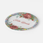 Pasen Brunch Rustic Rozen Eieren met grote Floral Papieren Bordje (Gekanteld)