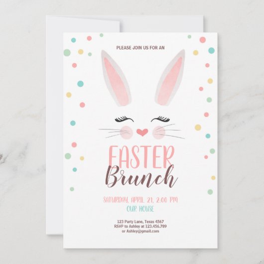 Pasen Brunch stort bunny Easter Brunch Partij Kaart (Voorkant)
