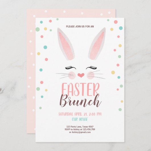 Pasen Brunch stort bunny Easter Brunch Partij Kaart (Voorkant / Achterkant)