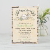 Pasen-Brunch Uitnodiging-Konijn Kaart (Staand voorkant)