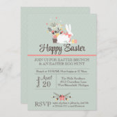 Pasen Brunch Uitnodiging, Pasen Egg Hunt uitnodige Kaart (Voorkant / Achterkant)