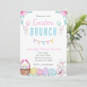 Pasen brunch uitnodiging, Pasen lunch uitnodiging (Staand voorkant)