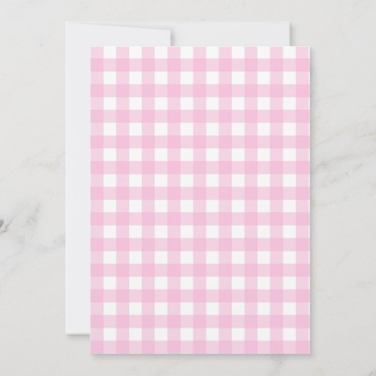 Pasen Brunch Uitnodiging, Waterverf Konijn, Roze Kaart (Achterkant)