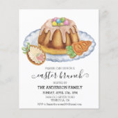 Pasen Brunch Waterverf Cake Cookie Invitation (Voorkant)