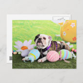 Pasen - Bulldog - Delilah Feestdagenkaart (Voorkant / Achterkant)