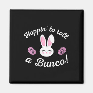 Pasen Bunco Hoppin om een Bunco Dice Bunny te roll Magneet
