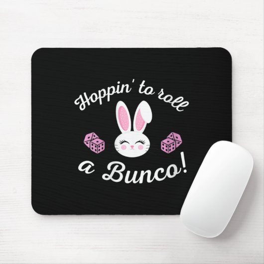 Pasen Bunco Hoppin om een Bunco Dice Bunny te roll Muismat (Met muis)
