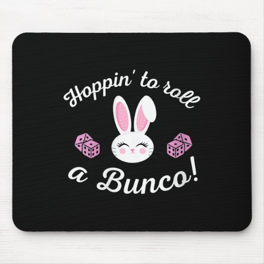Pasen Bunco Hoppin om een Bunco Dice Bunny te roll Muismat (Voorkant)