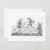 Pasen Bunnies  Boek Illustratie Briefkaart (Voorkant / Achterkant)