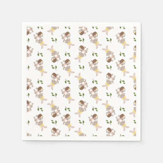 Pasen Bunnies Napkins Servet (Voorkant)