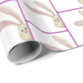 Pasen Bunnies op wit Cadeaupapier (Rol Hoek)