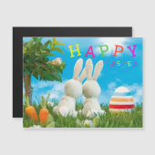 Pasen Bunnies Vakantie CardMagnet (Voorkant / Achterkant)