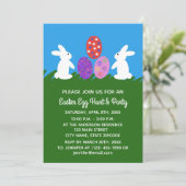 Pasen Bunny #2-2 Uitnodiging Kaart (Staand voorkant)