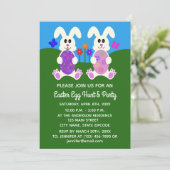 Pasen Bunny #4-2 Uitnodiging Kaart (Staand voorkant)