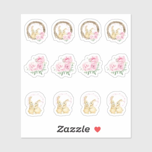 Pasen bunny Assortment Sticker (Vel)