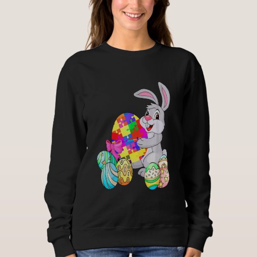 Pasen Bunny Autism Mam Happy Moederdag Autisme Trui (Voorkant)