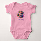 Pasen Bunny Baby Bodysuit voor meisjes (Voorkant)