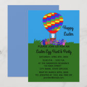 Pasen Bunny Balloon #2 Uitnodiging Kaart (Voorkant / Achterkant)