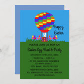 Pasen Bunny Balloon #3 Uitnodiging Kaart (Voorkant / Achterkant)