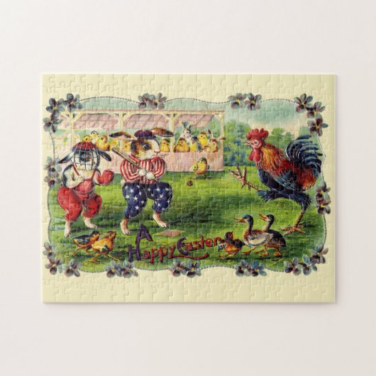 Pasen Bunny Baseball Puzzel (Horizontaal)