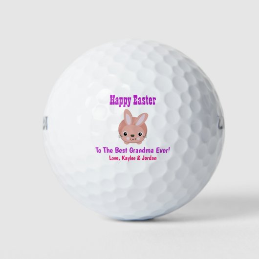 Pasen Bunny Best Grandma Ever Cute Pink Paars Golfballen (Voorkant)