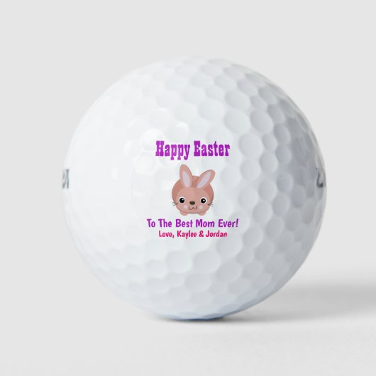 Pasen Bunny Best Mam Ever Cute Pink Paars Golfballen (Voorkant)