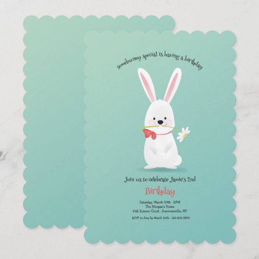 Pasen Bunny Birthday Kaart (Voorkant / Achterkant)